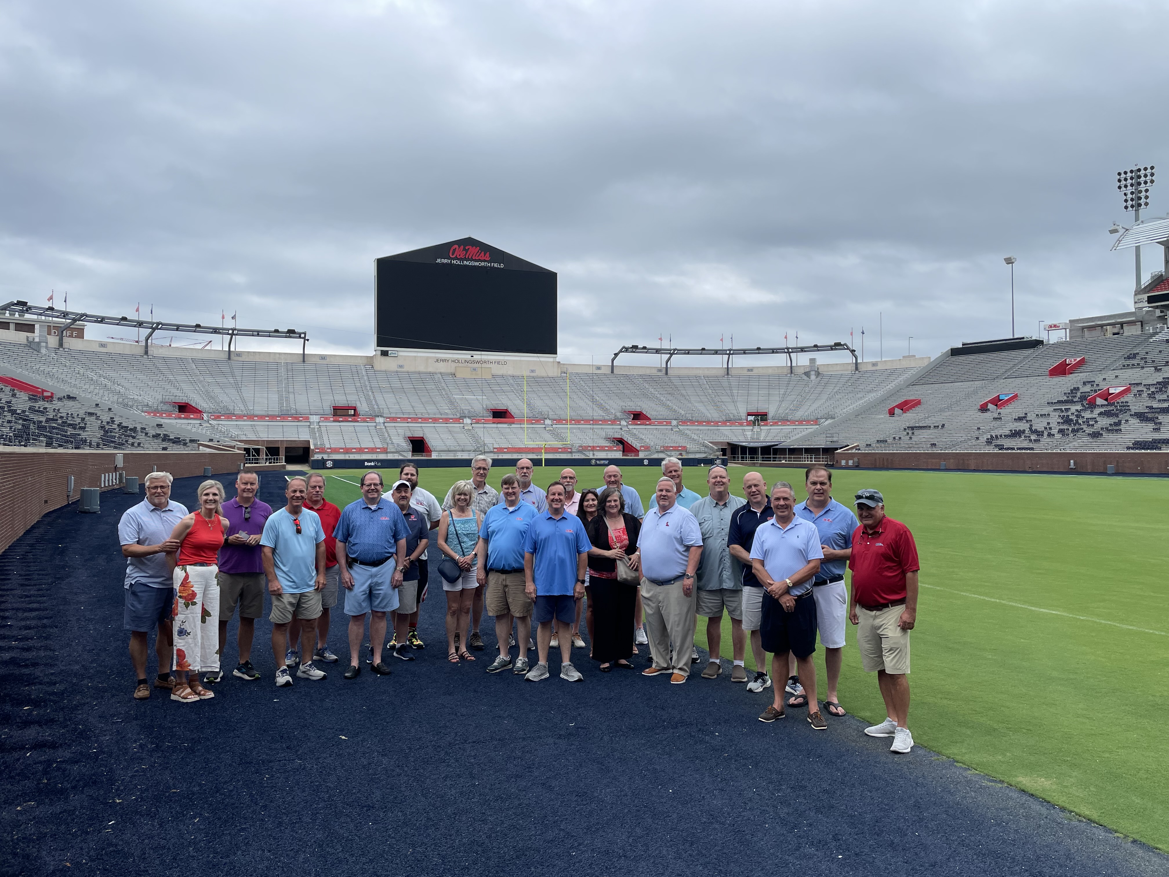 Alumni and guests together at the Ole Miss football stadium